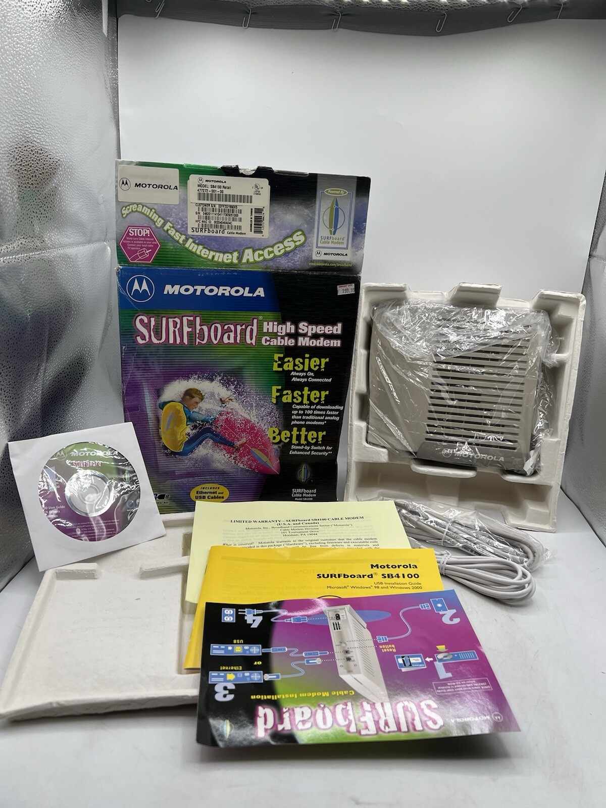 Motorola SURFboard SB4100 High Speed Cable Modem Includes Ethernet & USB Cables
