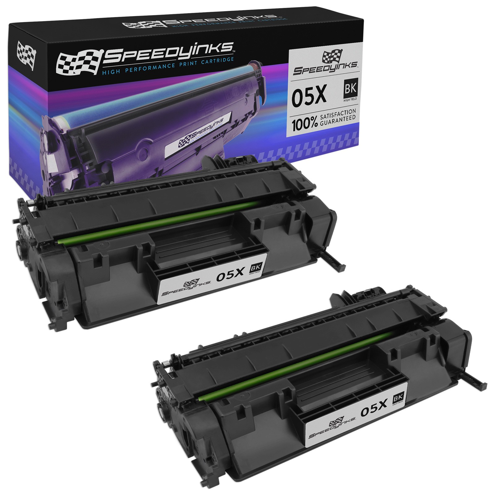 2pk Reman for HP 05X CE505X Black for use in LaserJet P2055d, P2055dn, P2055X