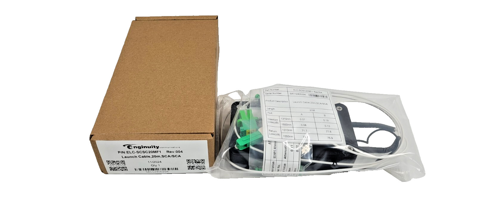 Enginuity ELC-SCSC20MF1 20M SC/APC to SC/APC OTDR Fiber Launch Cable Armored