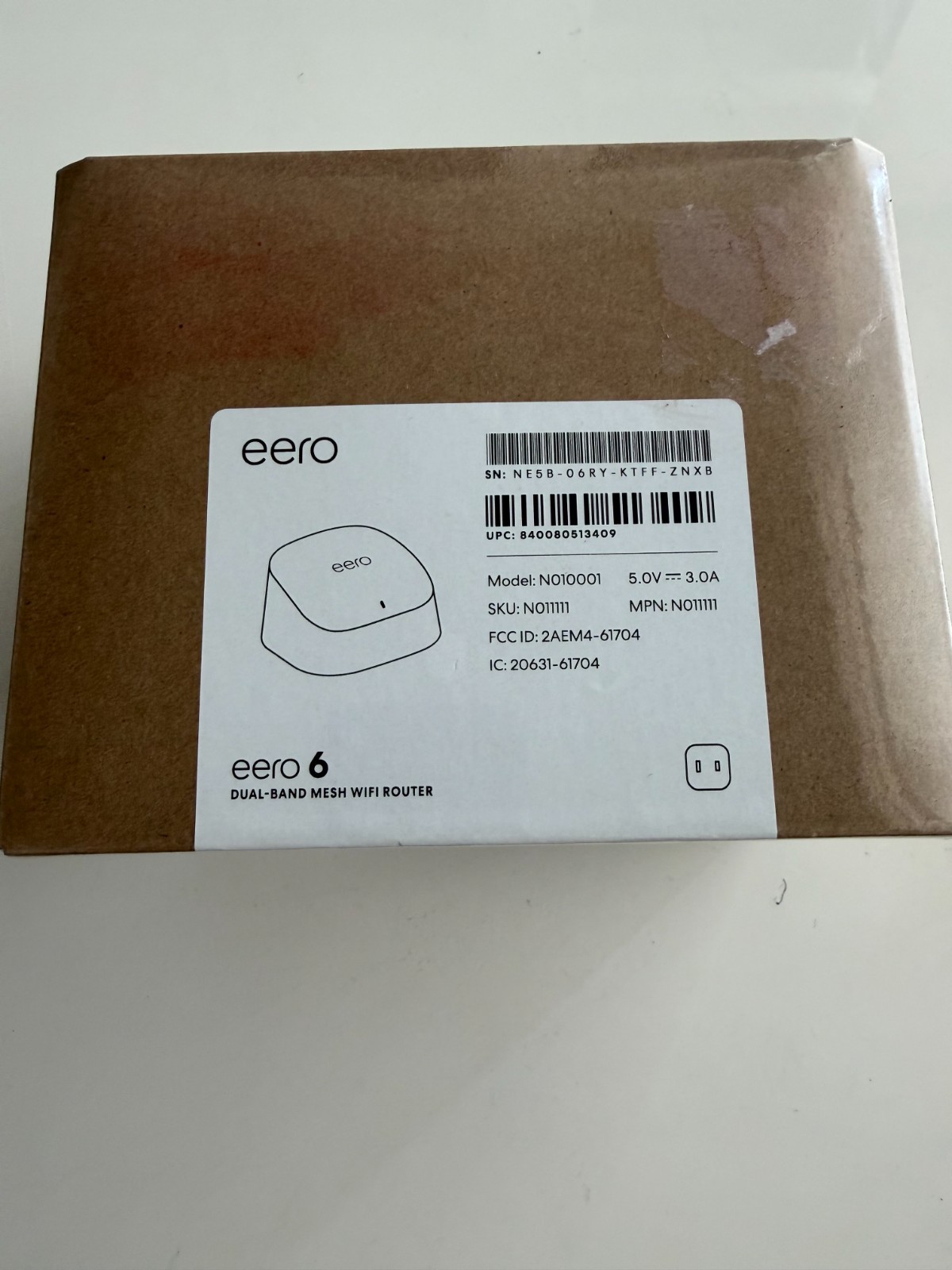 Eero 6 Dual-Band Mesh Wi-Fi Router (Model N010001) – Brand New Sealed Box