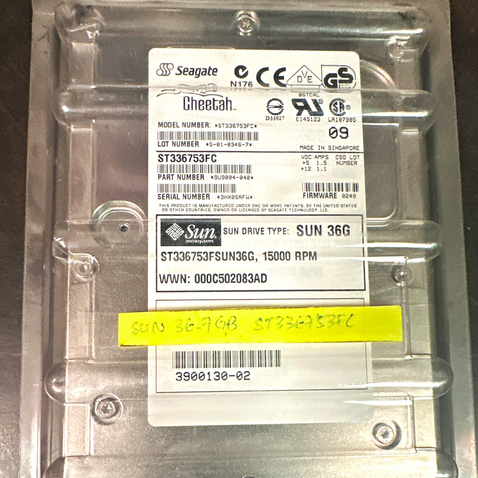 Seagate Cheetah ST336753FC 36GB 15000RPM 3.5" Fibre Channel Hot Swap HDD