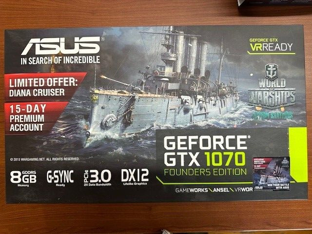 BRAND NEW SEALED ASUS GeForce GTX 1070 Founders Edition 8GB