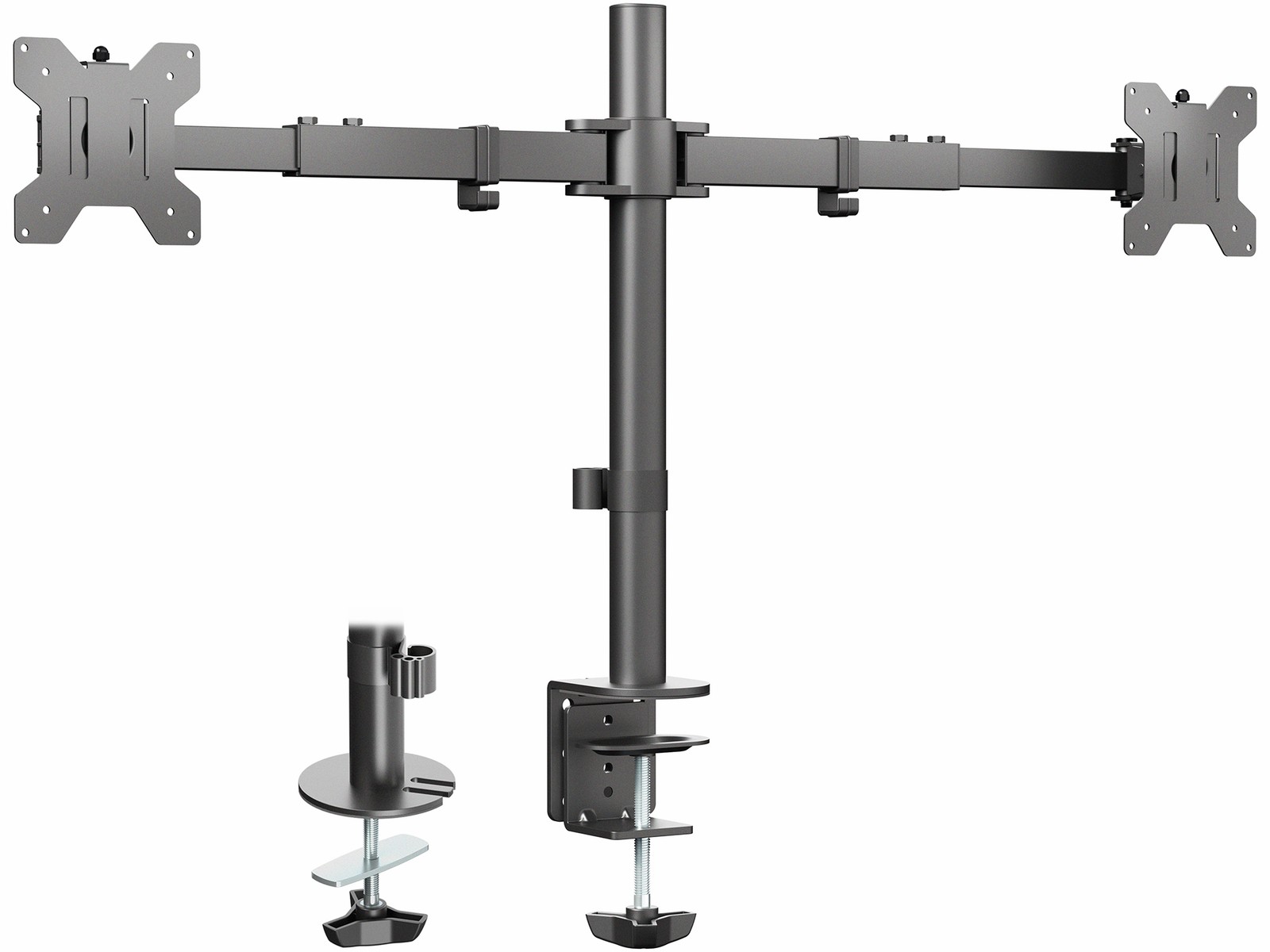VIVO Telescoping Dual 21" to 32" Monitor Mount, Heavy Duty Desk Stand