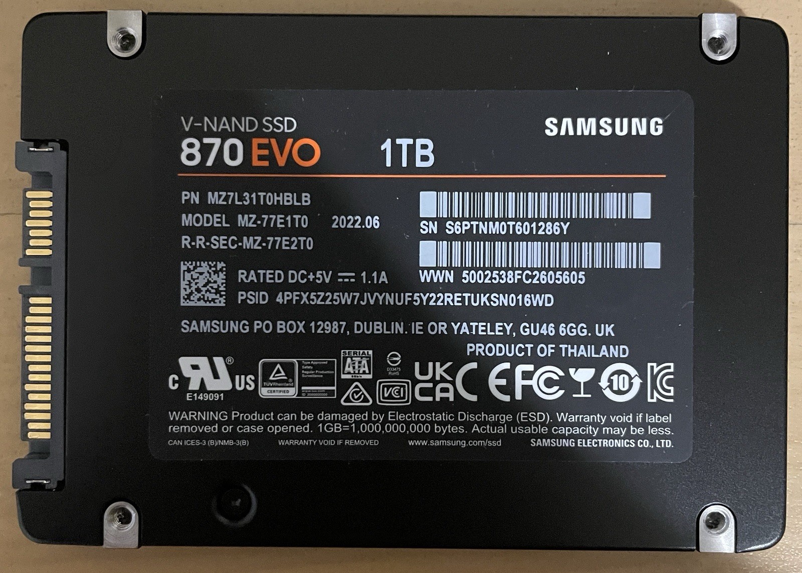 Samsung 870 EVO 1TB 2.5" SATA III Internal SSD TESTED