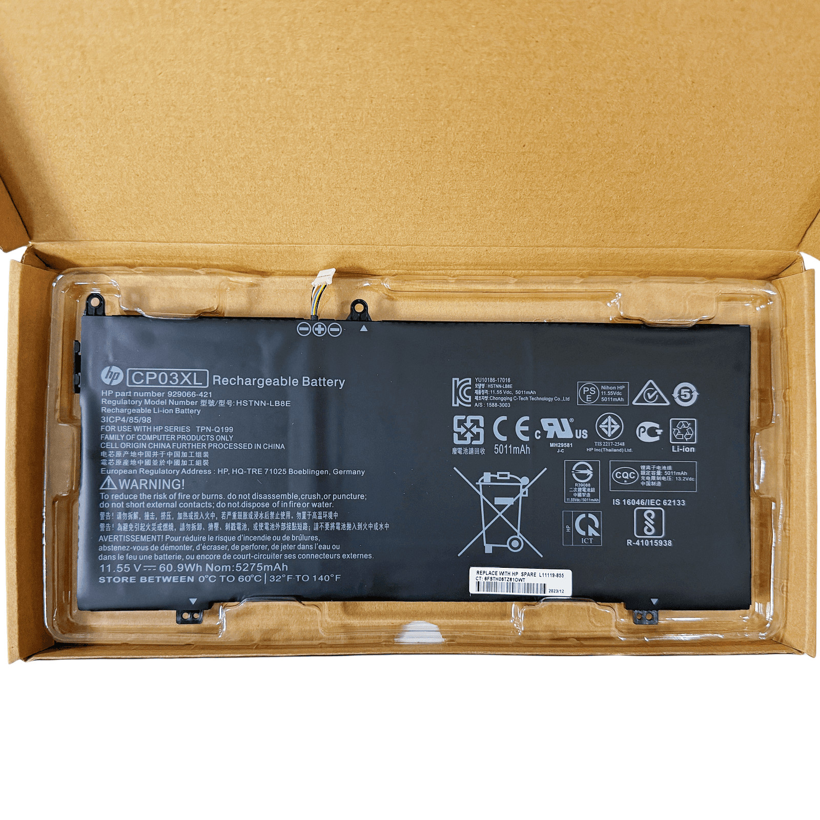 US New Genuine CP03XL HSTNN-LB8E Battery for HP Spectre x360 13-ae000 929066-421