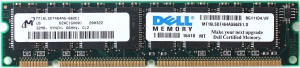 Memory 32mb,synch,66mhz,cl2, mt16lsdt464ag662e1.d