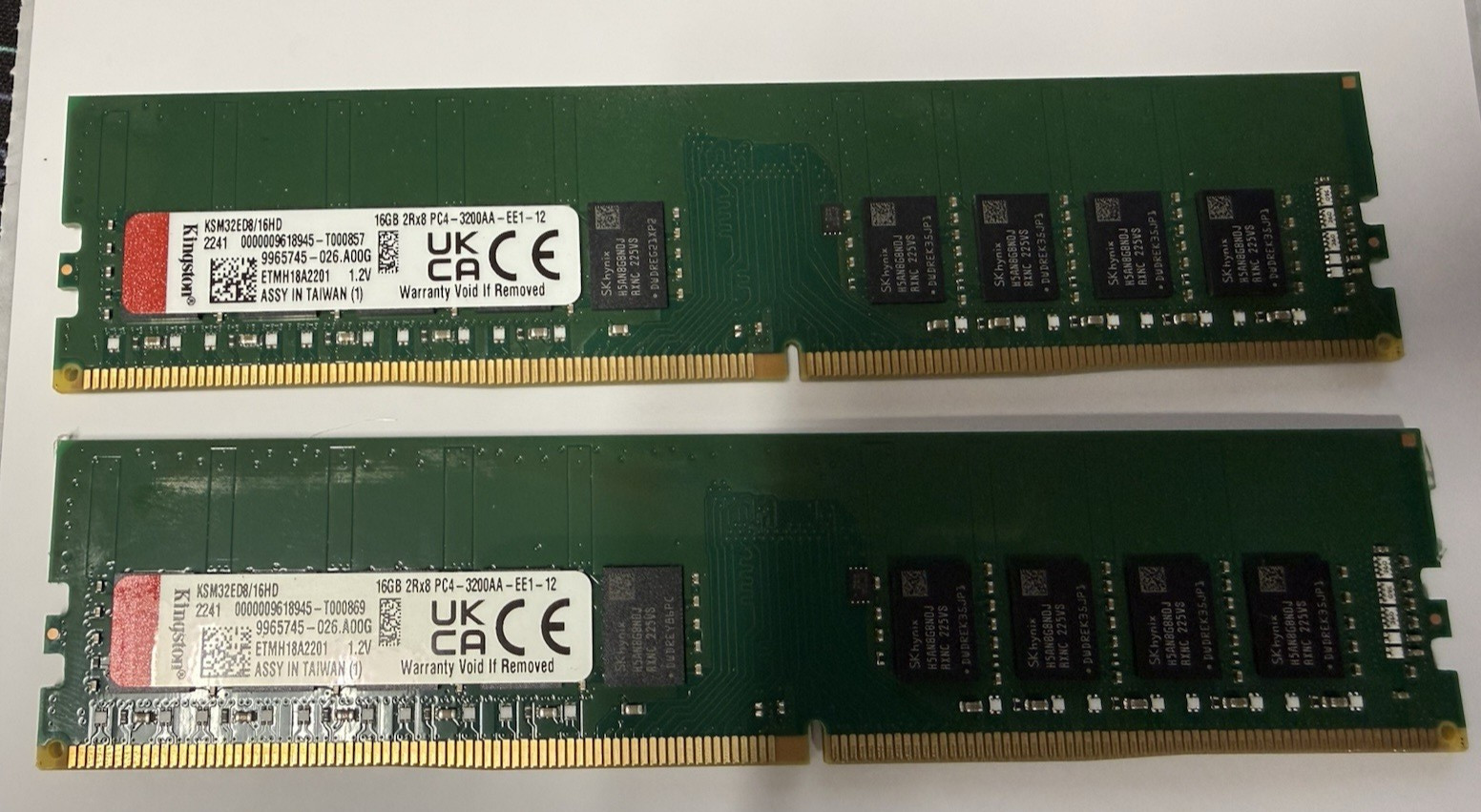 {2x} Kingston 16GB DDR4 3200MHz ECC UDIMM Server RAM KSM32ED8/16HD