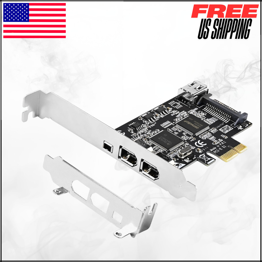 PCIE 1394A Firewire 400 Card TI TSB43AB23 3X 6Pin 1X 4Pin For Windows Mac OS 2PC
