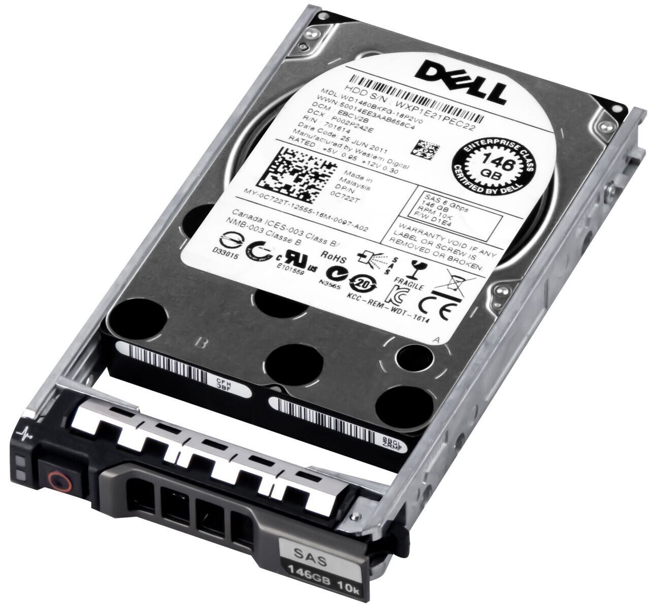 Hard Drive Dell 0C722T C722T WD1460BKFG 146GB 10000U/Min 16MB SAS-2 2.5 \