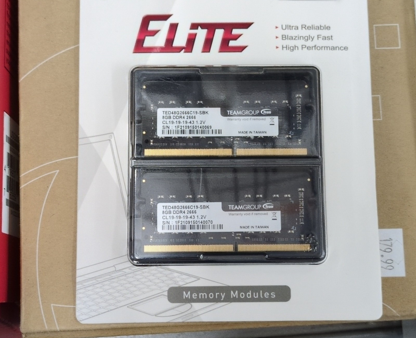 Team Group DDR4 SO-DIMM 16GB (2x8GB) 2666MHz Memory Kit Elite