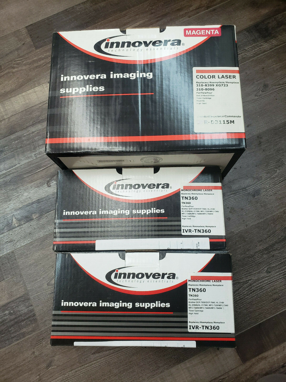 Lot of 3 Innovera IVR-D3115M (1) & IVR-TN360 (2)  MONOCHROME LASER High Toner