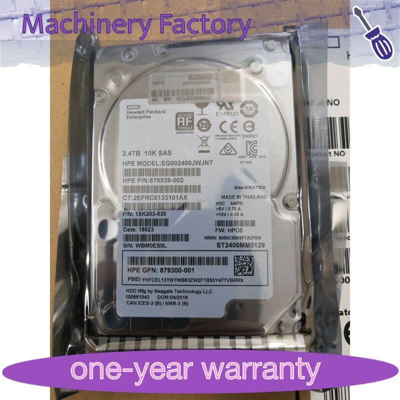1PCS New 881457-B21 881507-001 2.4TB 12G SAS 10K 2.5" SFF 512e DS HDD Hard Driv