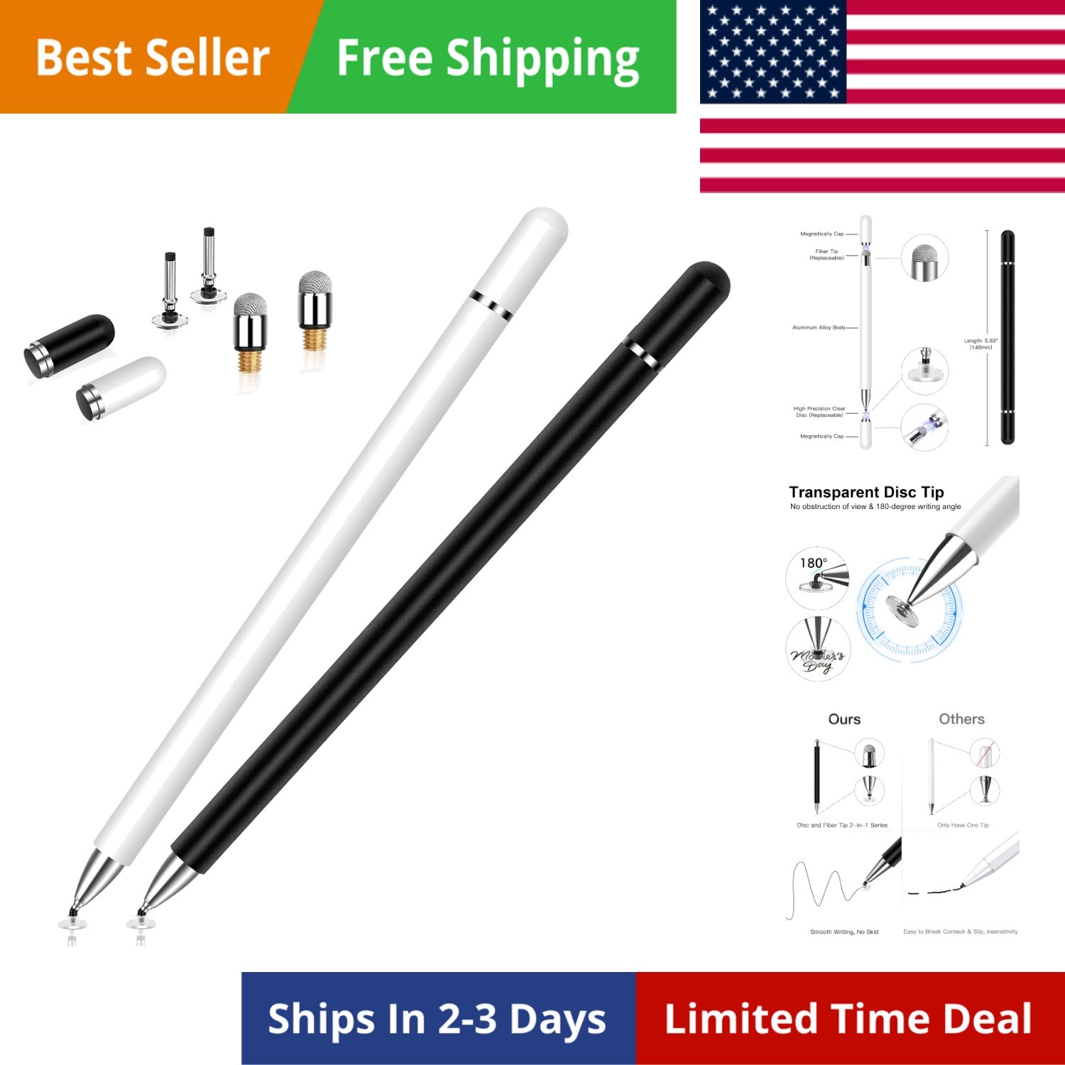 Stylus Pens for Touch screen,2 Pack Stylus Pen for iPad/Android/Apple/iPhone/...