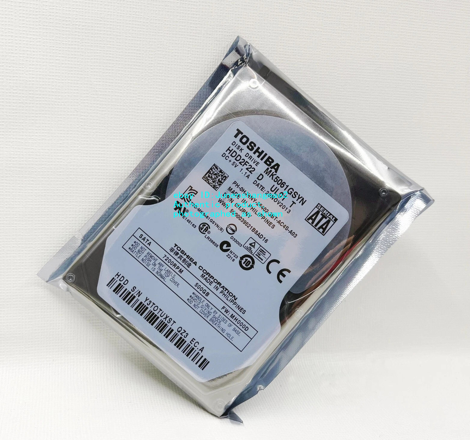 Special purpose Toshiba 500GB 5400RPM 2.5" MK5061GSYN hard drive