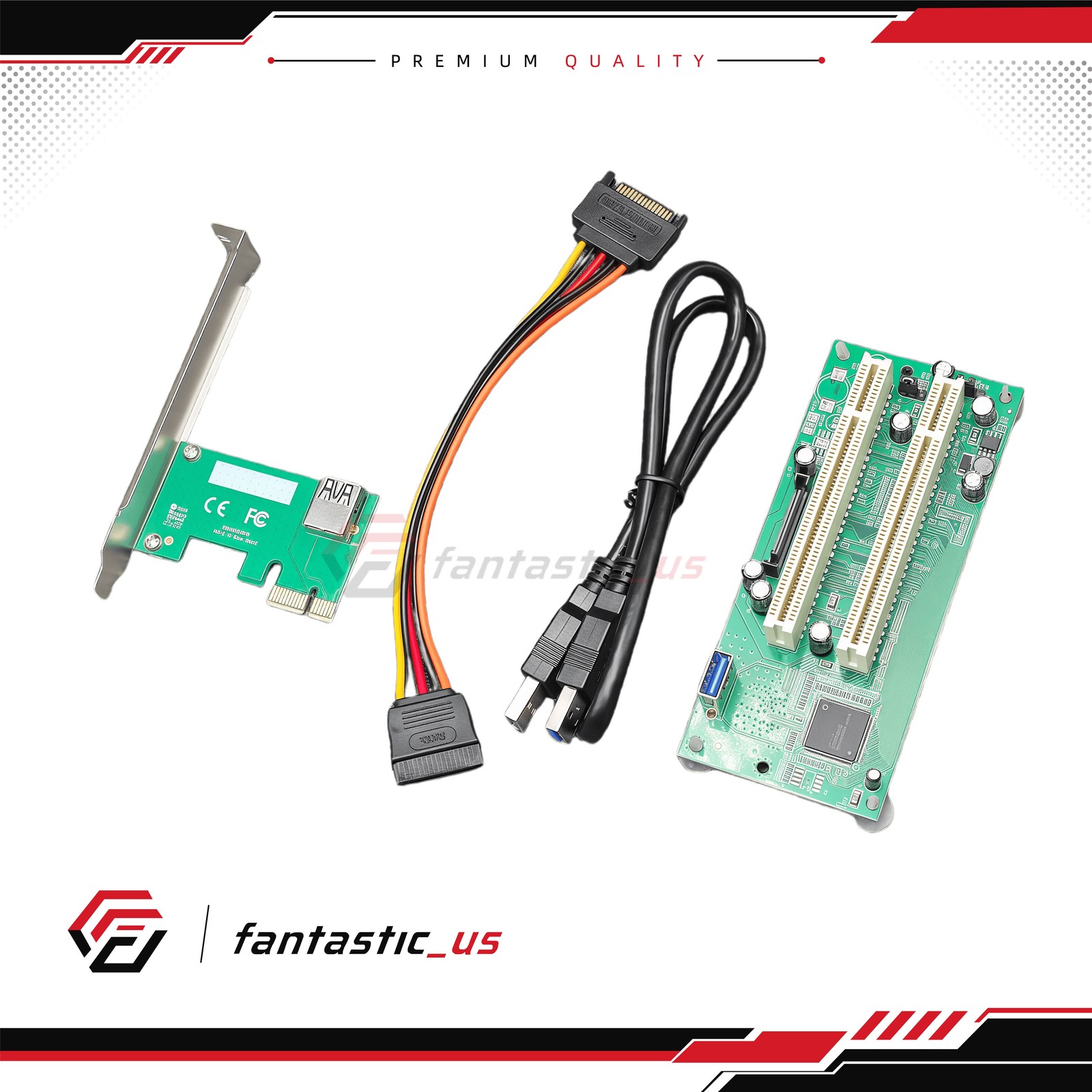 PCI-Express PCI-e to PCI Adapter Card PCIe to Dual Pci Slot Expansion Card US