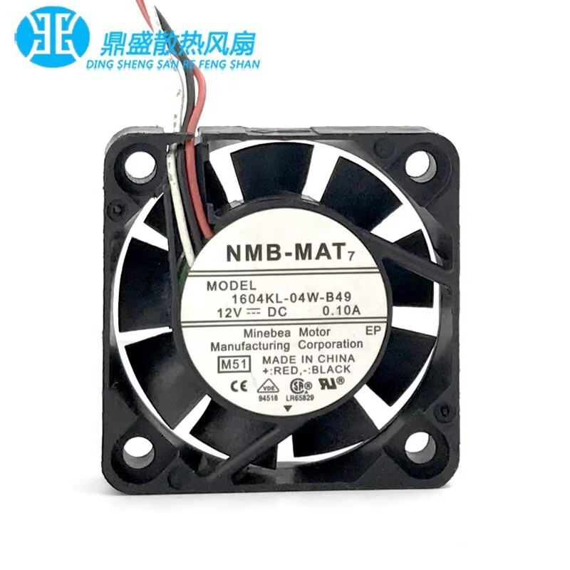 NMB-MAT 1604KL-04W-B49 12VDC 0.10A 4010 3-Wire Axial Cooling Fan