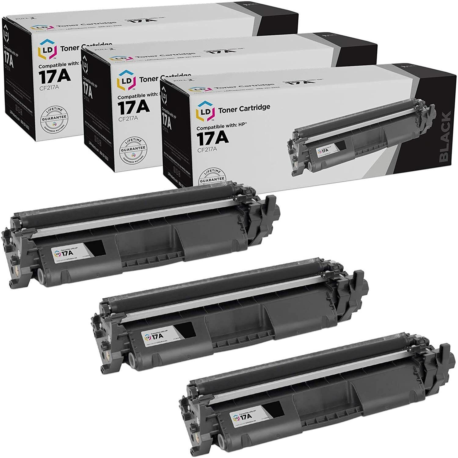 LD Compatible HP CF217A (17A) Black Toner 3PK for M102a, M130a, M130nw, M130fn