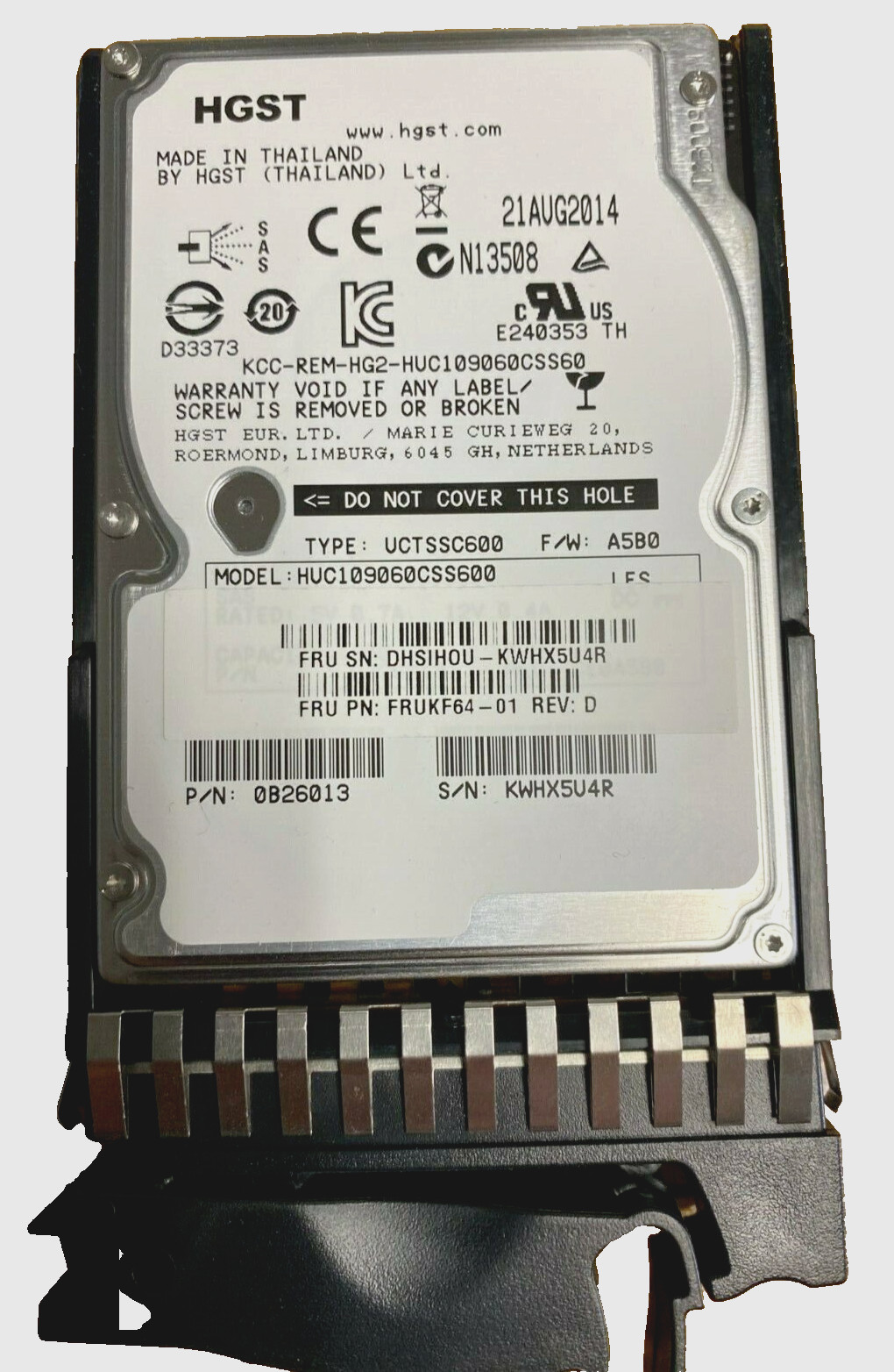 Dot Hill 600GB 2.5" SAS Hard Drive With Tray FRUKF64-01
