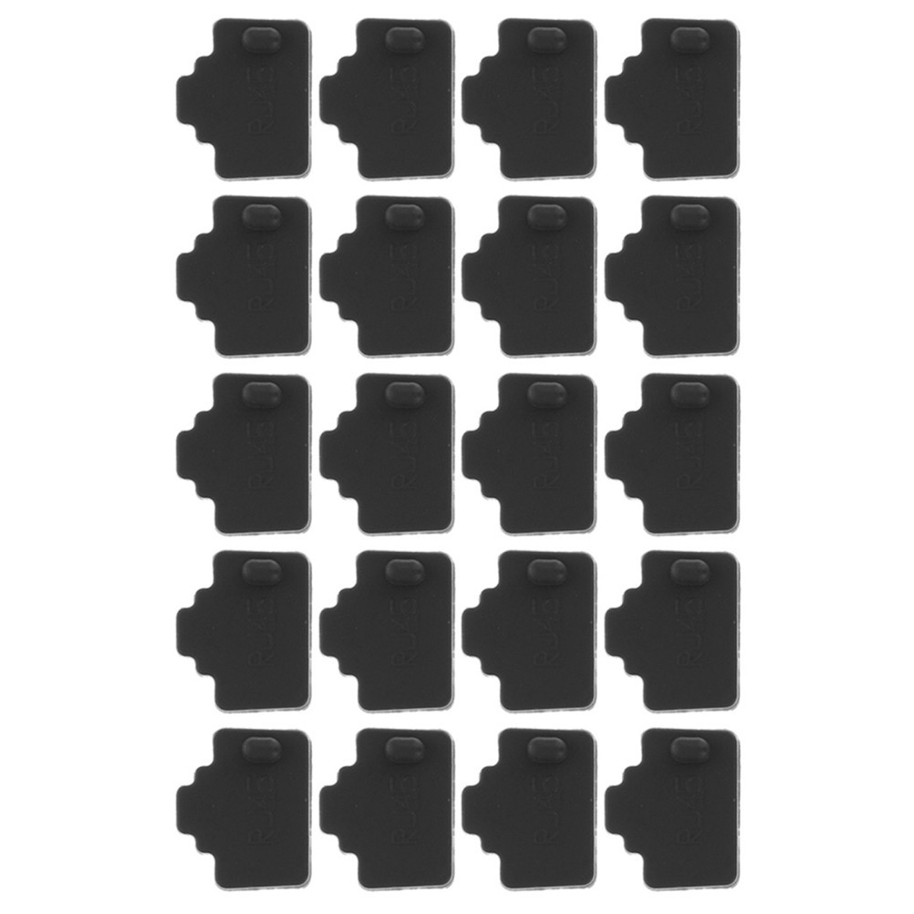 120Pcs Reusable Black Silicone Ethernet Cable Plug Covers for Computer Ports