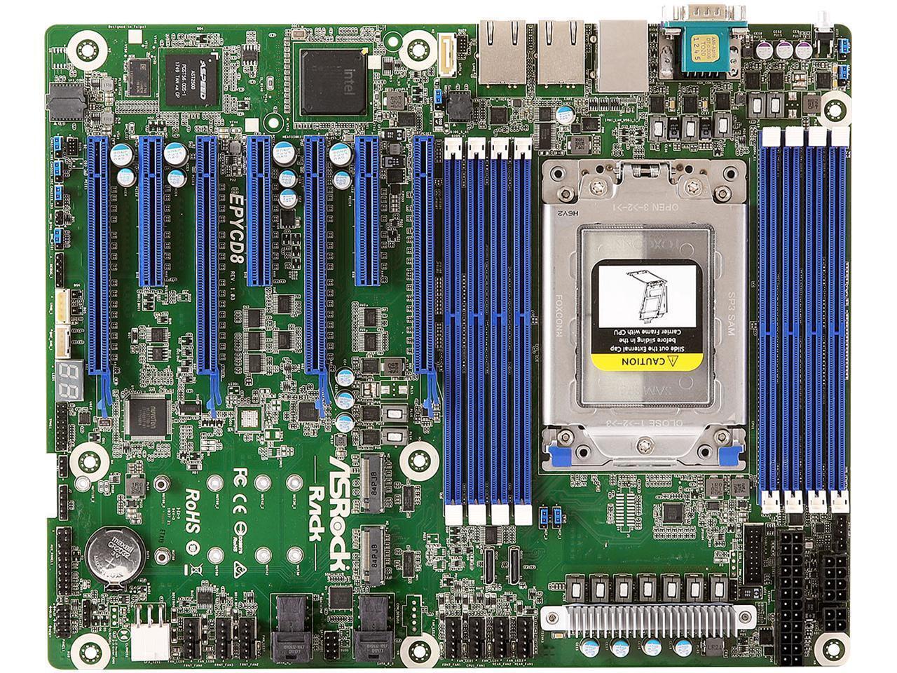 Asrock Rack EPYCD8 DDR4 Socket SP3 Motherboard ATX AMD EPYC 7002/7001 FedEx#1/F