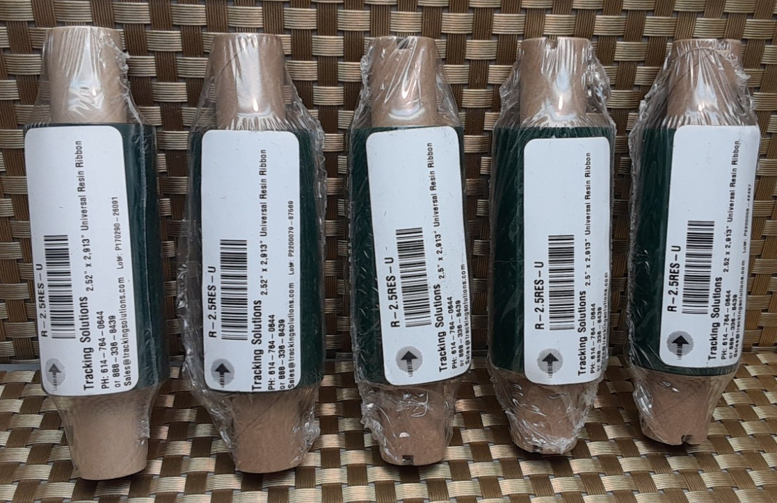 Tracking Solutions 2.52" x 2,913"  Resin Ribbons (Lot of 5) R-2.5RES-U