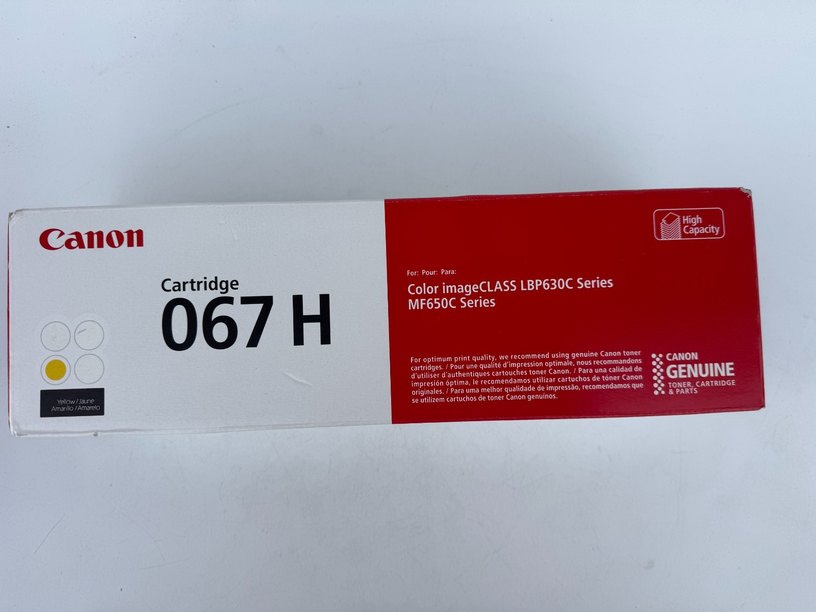 Canon 067H YELLOW High Yield Toner Cartridge Class LBP630C New Sealed Genuine
