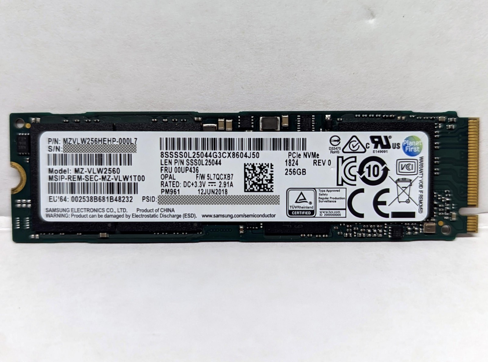 SAMSUNG MZ-VLW2560 256GB M.2 NVMe Internal SSD MZVLW256HEHP-000L7 - Grade A