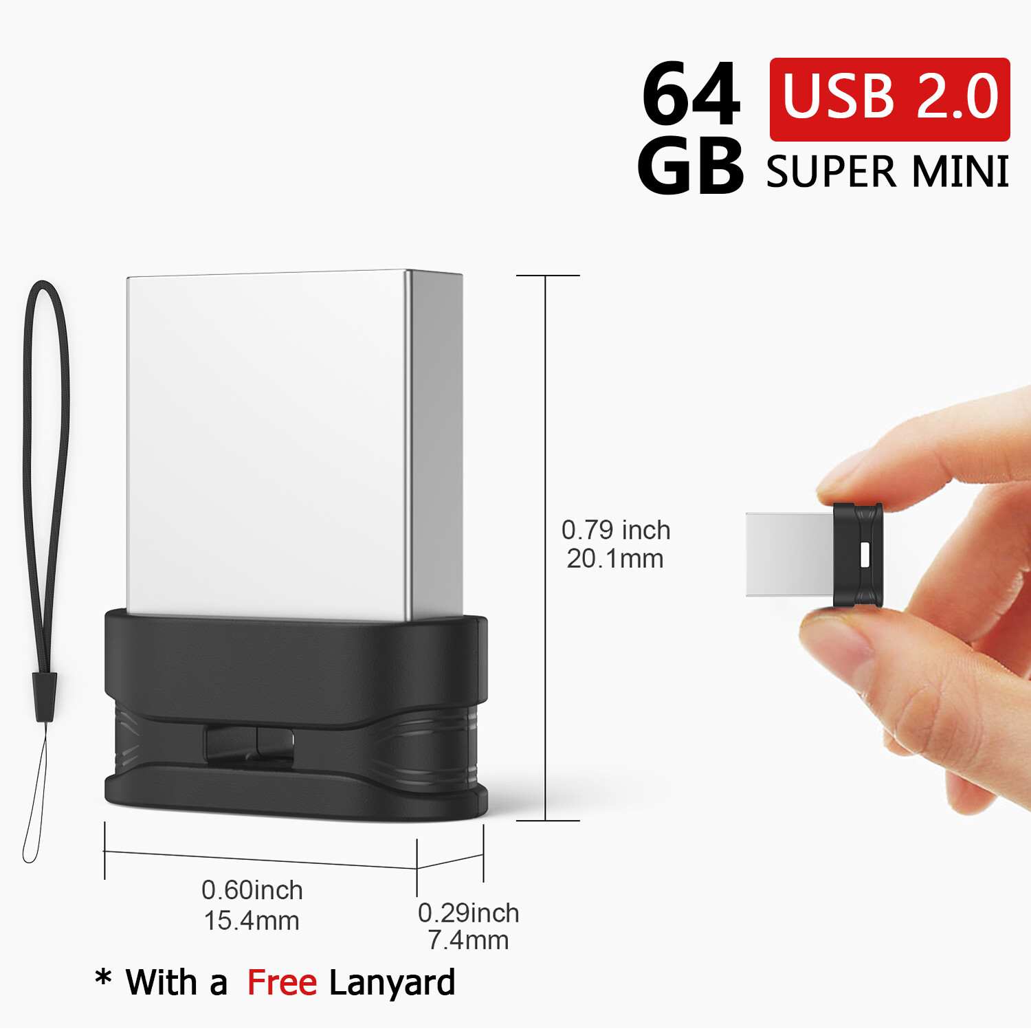 Kootion USB 2.0 64GB Memory Thumb Waterproof Mini Metal USB Flash Drive