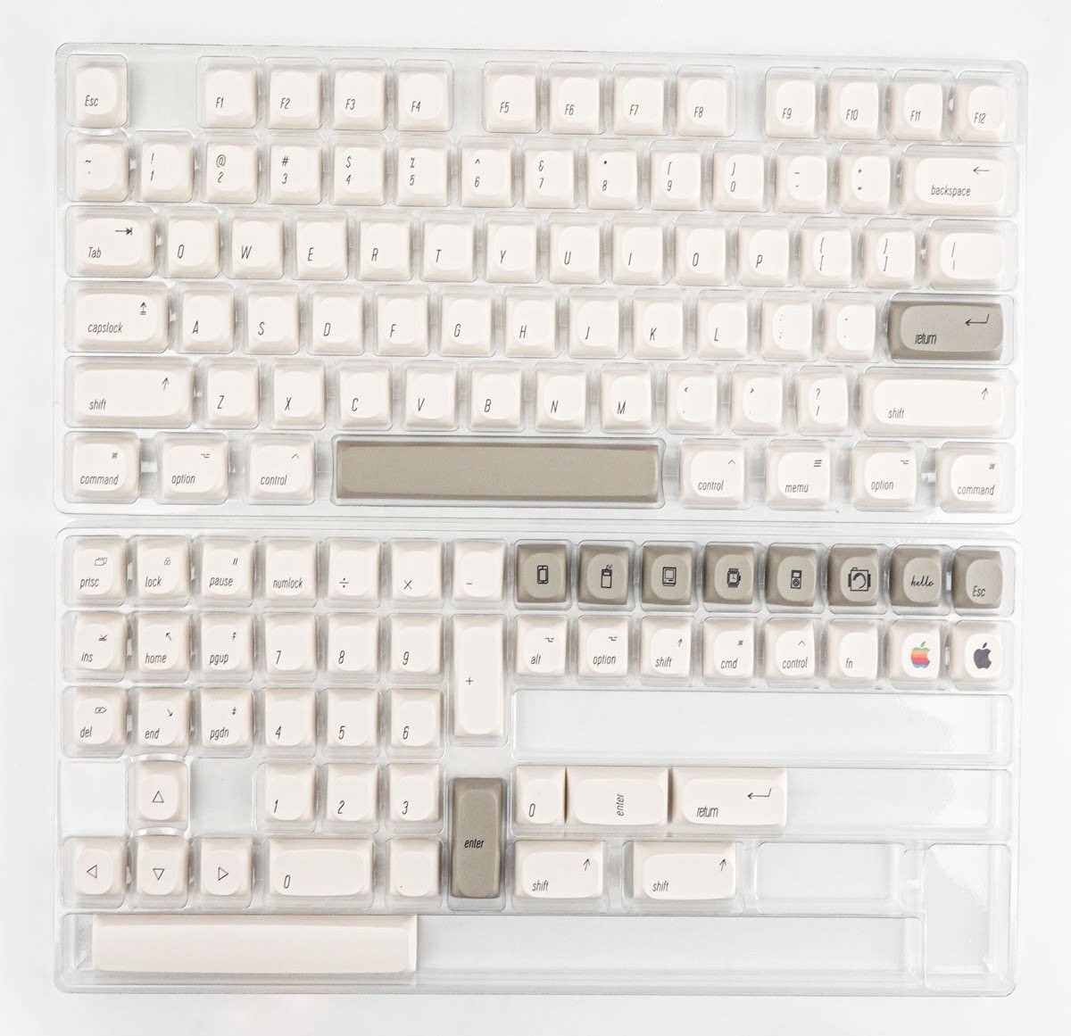 Simple White MA Height PBT Keycaps Apple Style New No Box for Cherry MX Keyboard