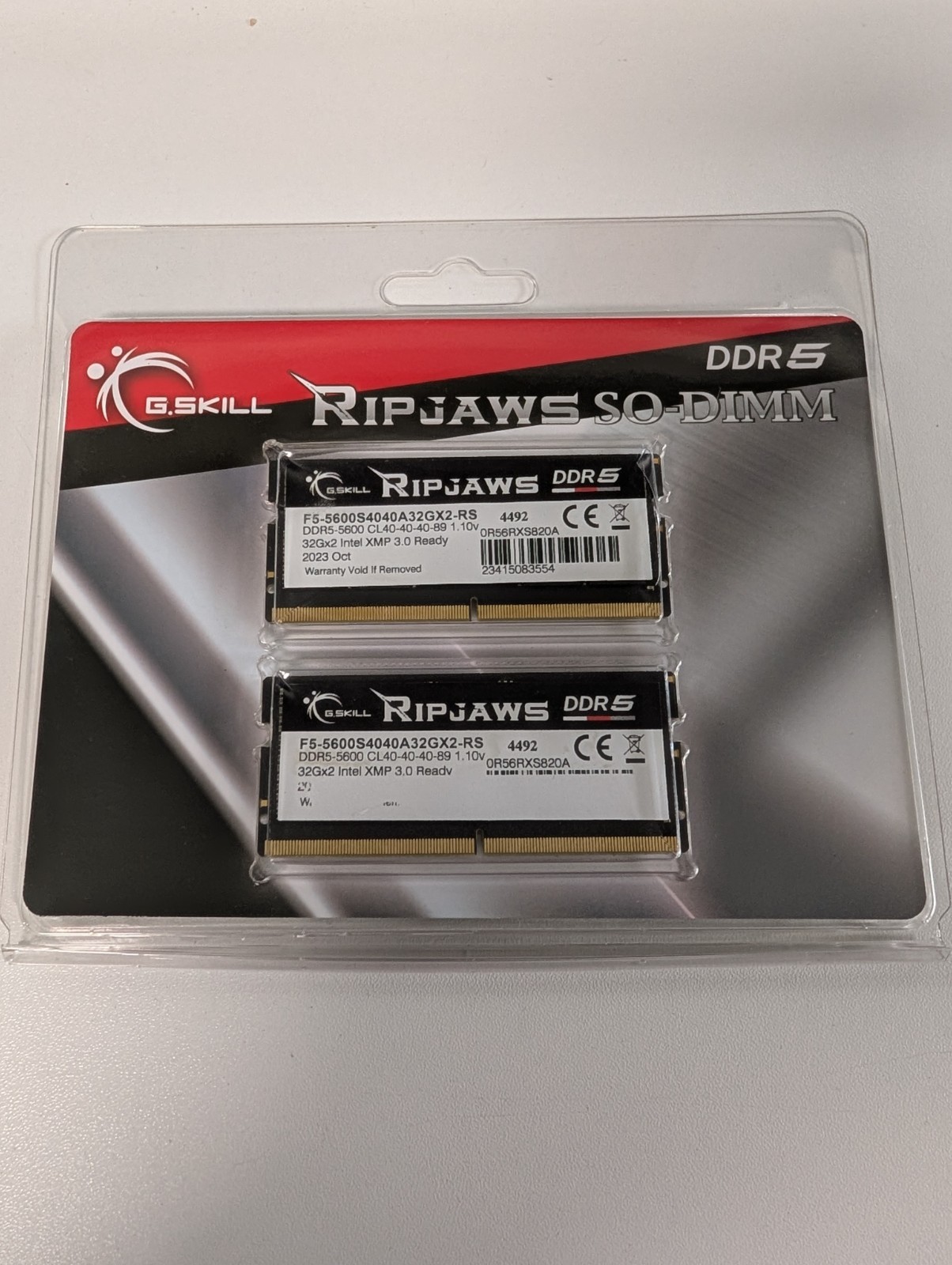 G.SKILL Ripjaws 64GB 2x32GB DDR5 5600 CL40 XMP 3.0 SO-DIMM