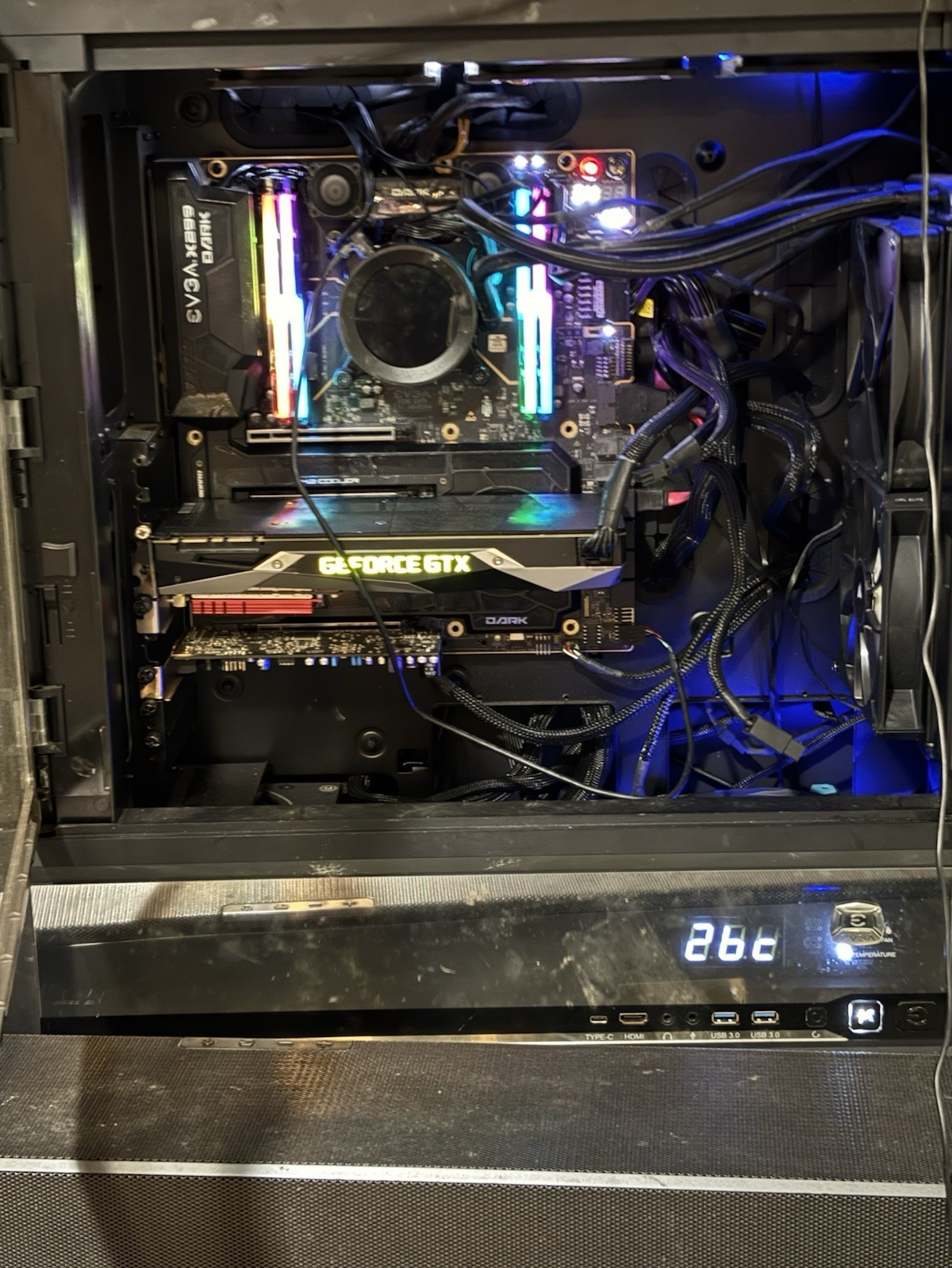 EVGA X299 DARK Desktop, Core i9 9900X, 32GB RAM, GTX 1080, Windows 11 Pro