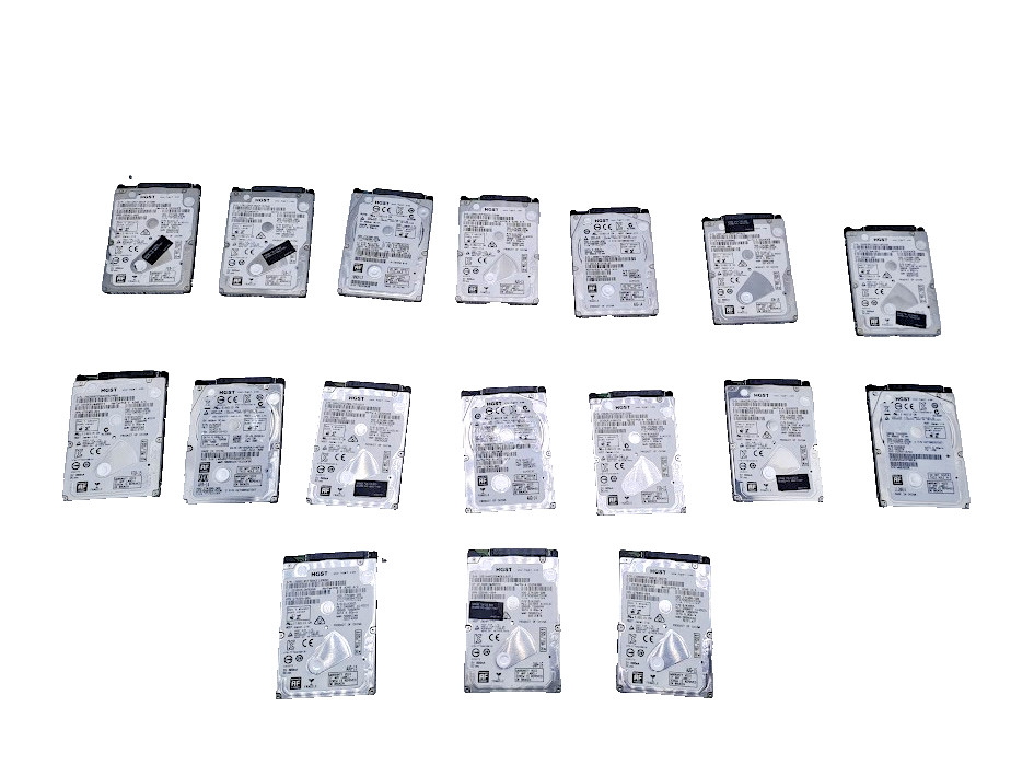Lot of 17 HGST HDD Hard Drive SATA Laptop 2.5" HTS725050A7E630 500GB
