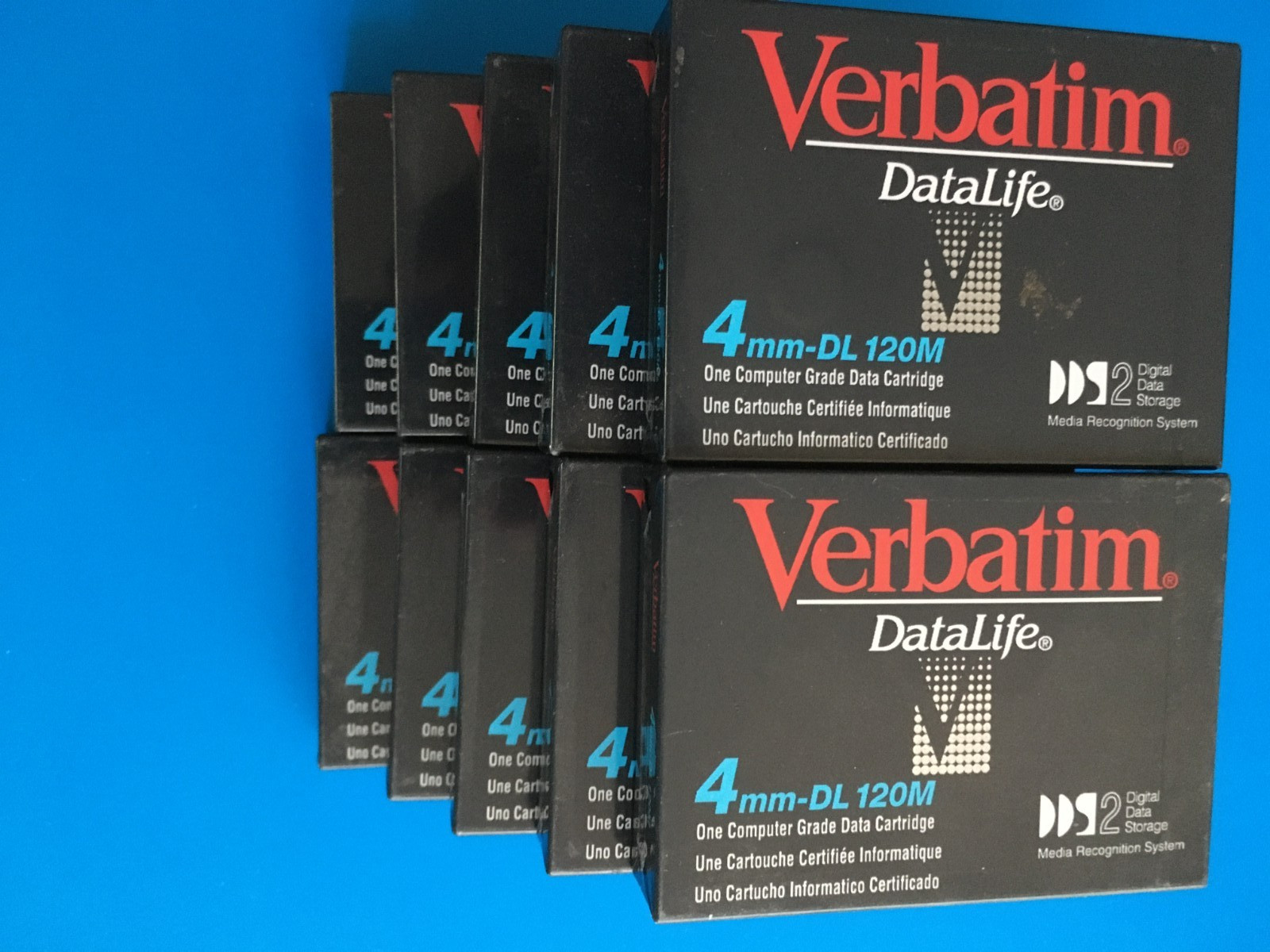 10 NEW 4 GB Verbatim Data Life 4MM DL 120M Data Tape Cartridges P/N: 89547