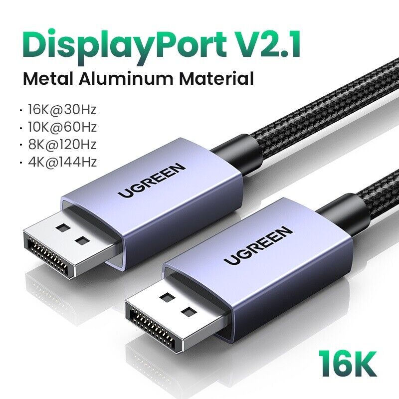 UGREEN 16K Displayport Cable DP2.1 240Hz 80Gbps Video Audio For TVBox PC Monitor