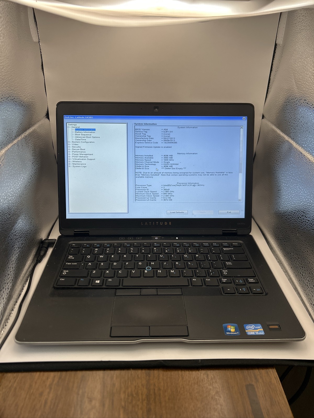 Dell Latitude 6430u 14" i5 3rd Gen 8GB RAM No OS No HDD