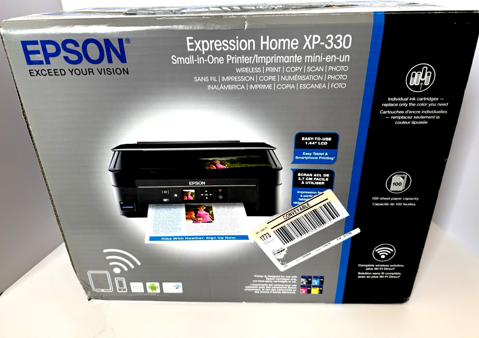 Epson Expression Home XP-330 Small-in-One Wireless Inkjet Printer -Model C462U