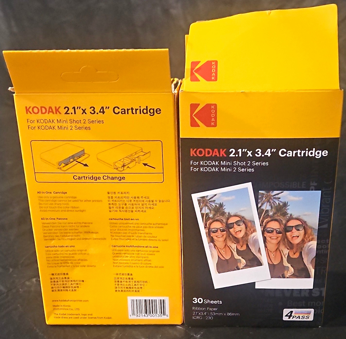 2 boxes of Kodak ICRG-230 2.1x3.4 Printer Photo Paper Cartridge 30 Sheets Mini 2