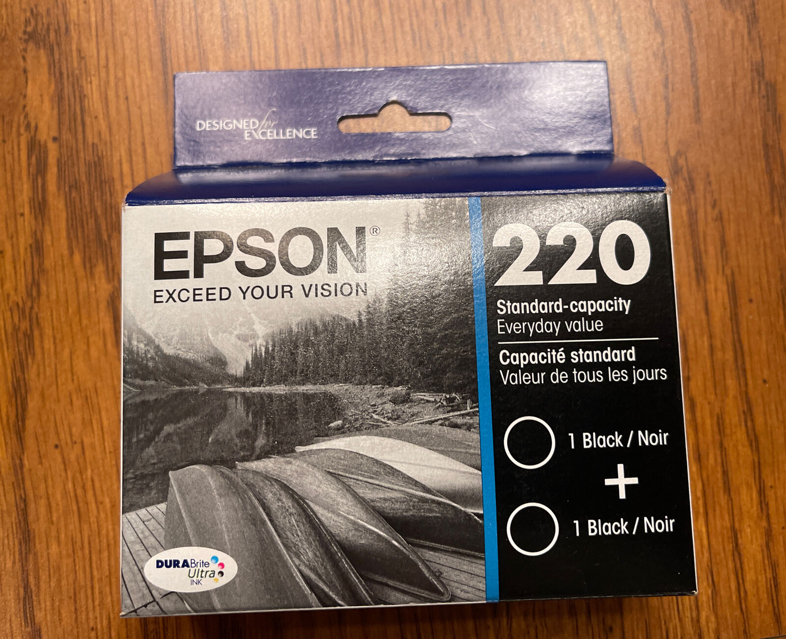 Epson 220 Black  Standard Capacity Ink- 2 Pack- Exp 8/23 *New