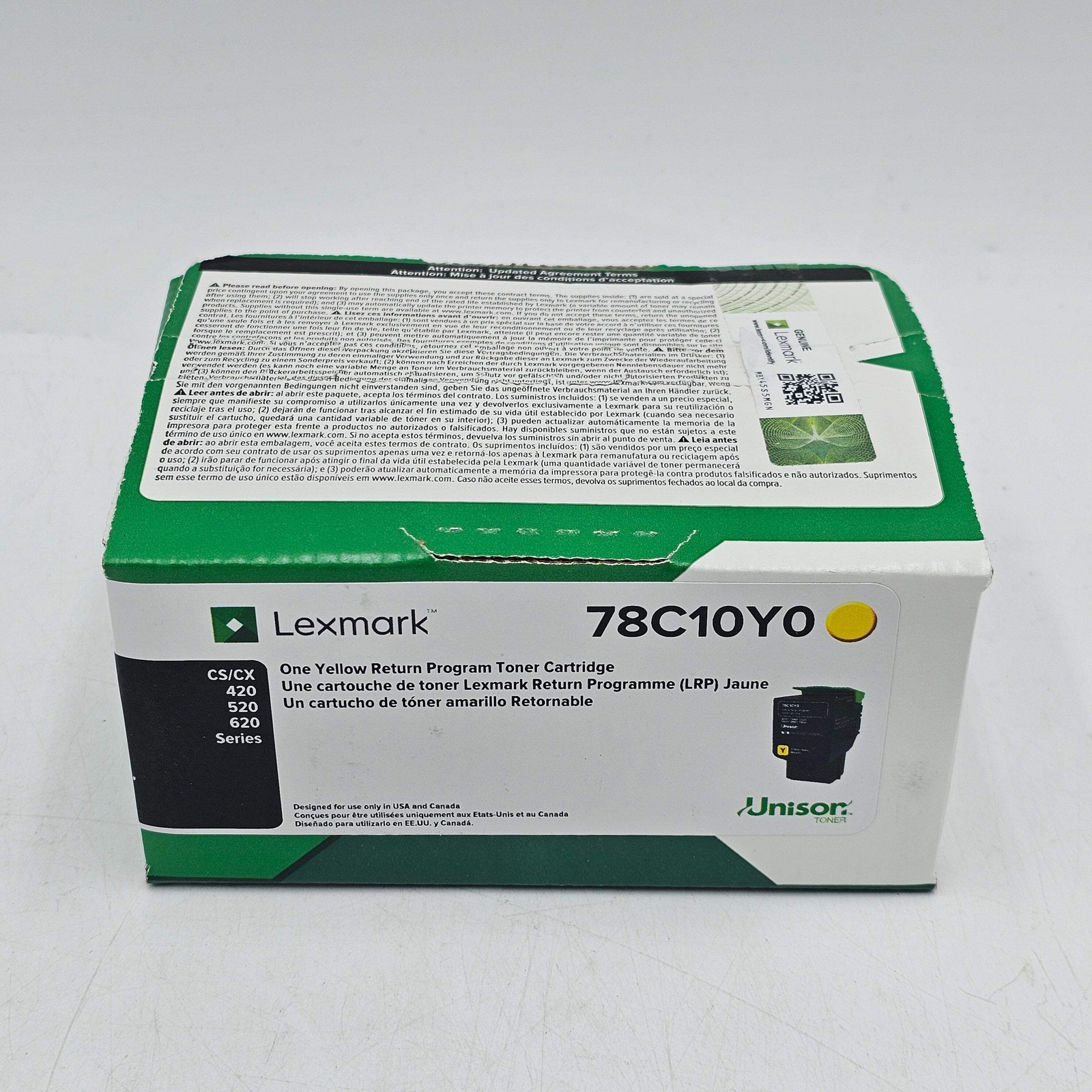 New Lexmark 78C10Y0 Yellow Toner Cartridge