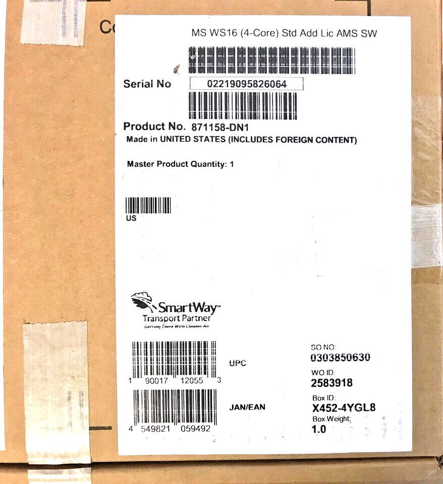 HPE Microsoft Windows Server 2016 Standard Edition 4 Add'l Cores 871158-DN1