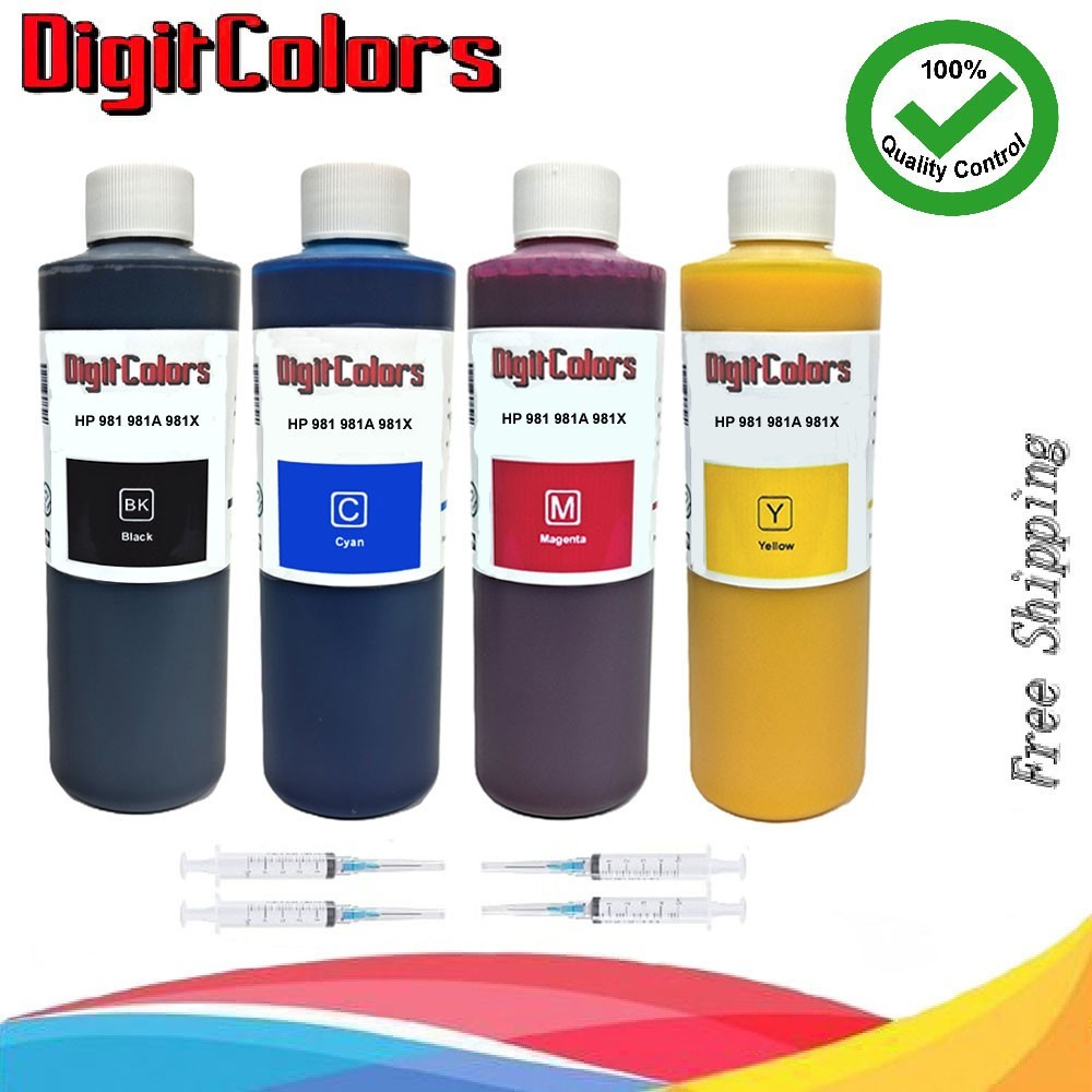 Ink Refill Kit Bottles Pigment Ink for HP 981 981A 981X Premium Ink 4x250ml