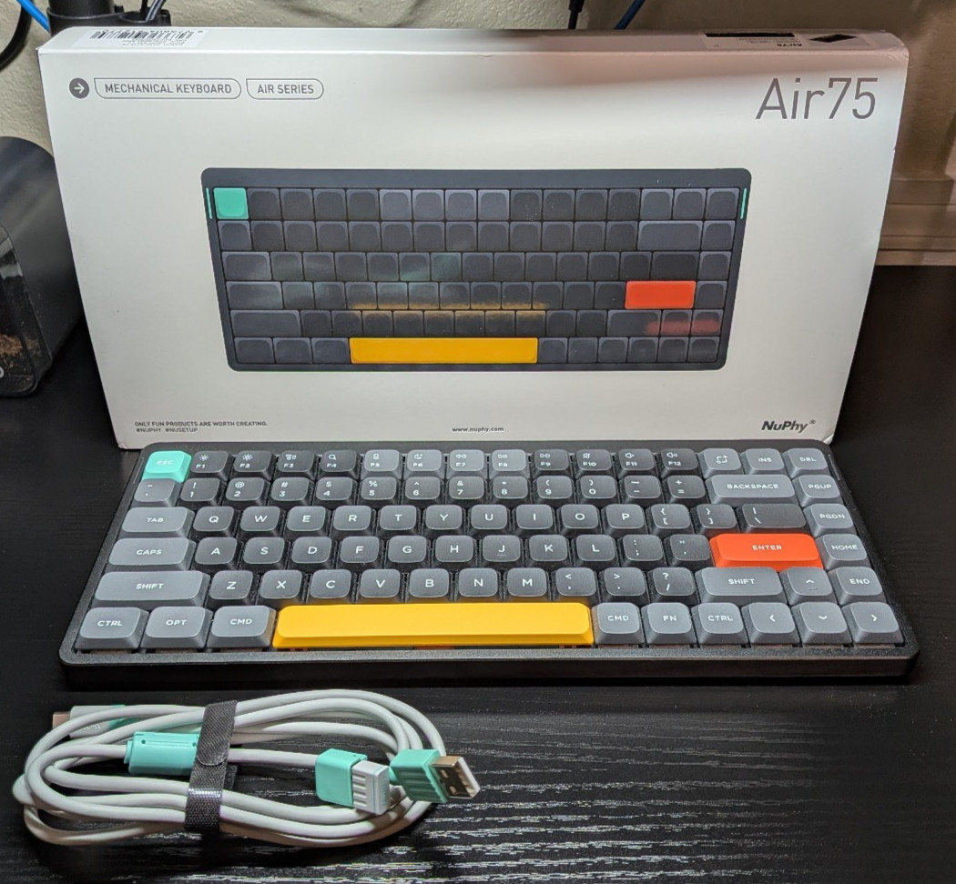 Nuphy Air75 V2 75 - Low Profile Wireless Mechanical Keyboard - Basalt Black