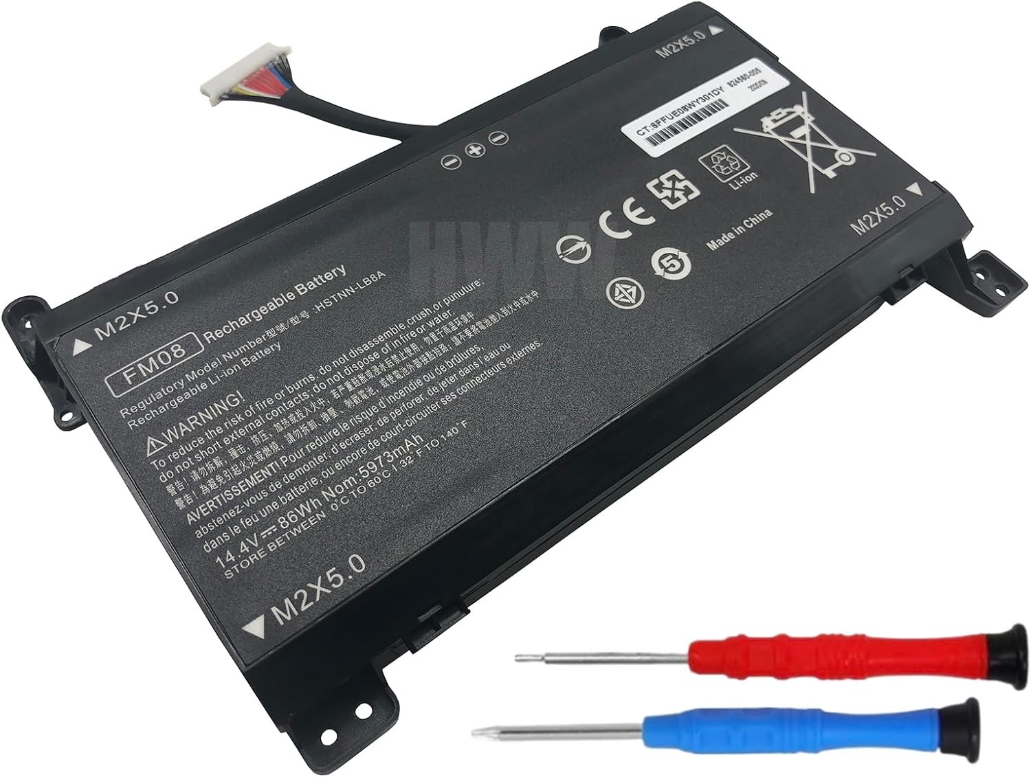 HWW 16 Cables 14.4V 86Wh 5973mAh FM08 Battery Compatible with HP Omen 17