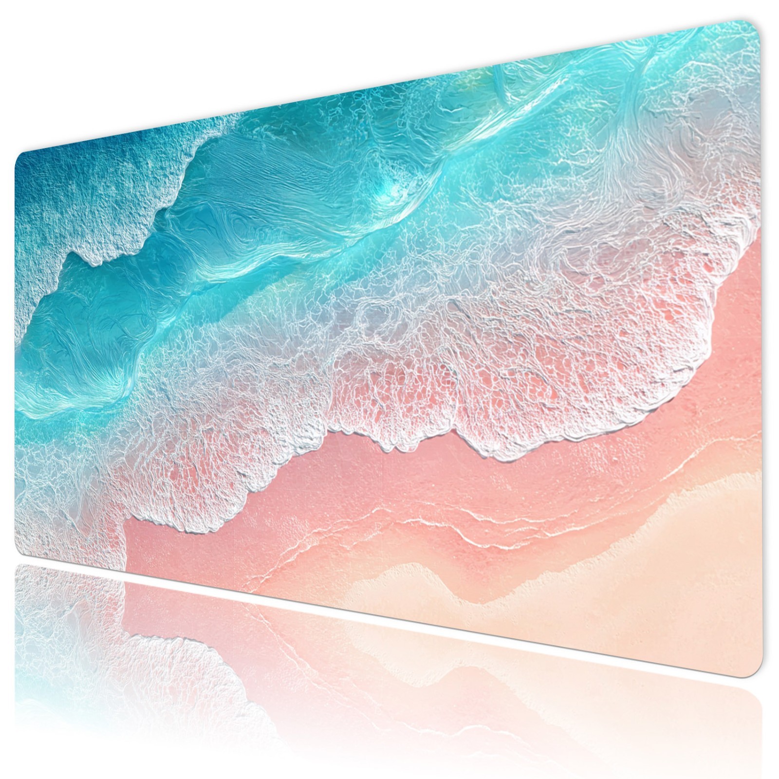 Tropical Beach Mouse Pad Blue Ocean Desk Mat for Keyboard and Mouse Desk Pad