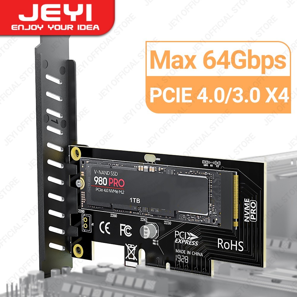 M.2 NVMe SSD to PCIe 4.0 x1 Adapter Card 2280 Expansion for Desktop PC