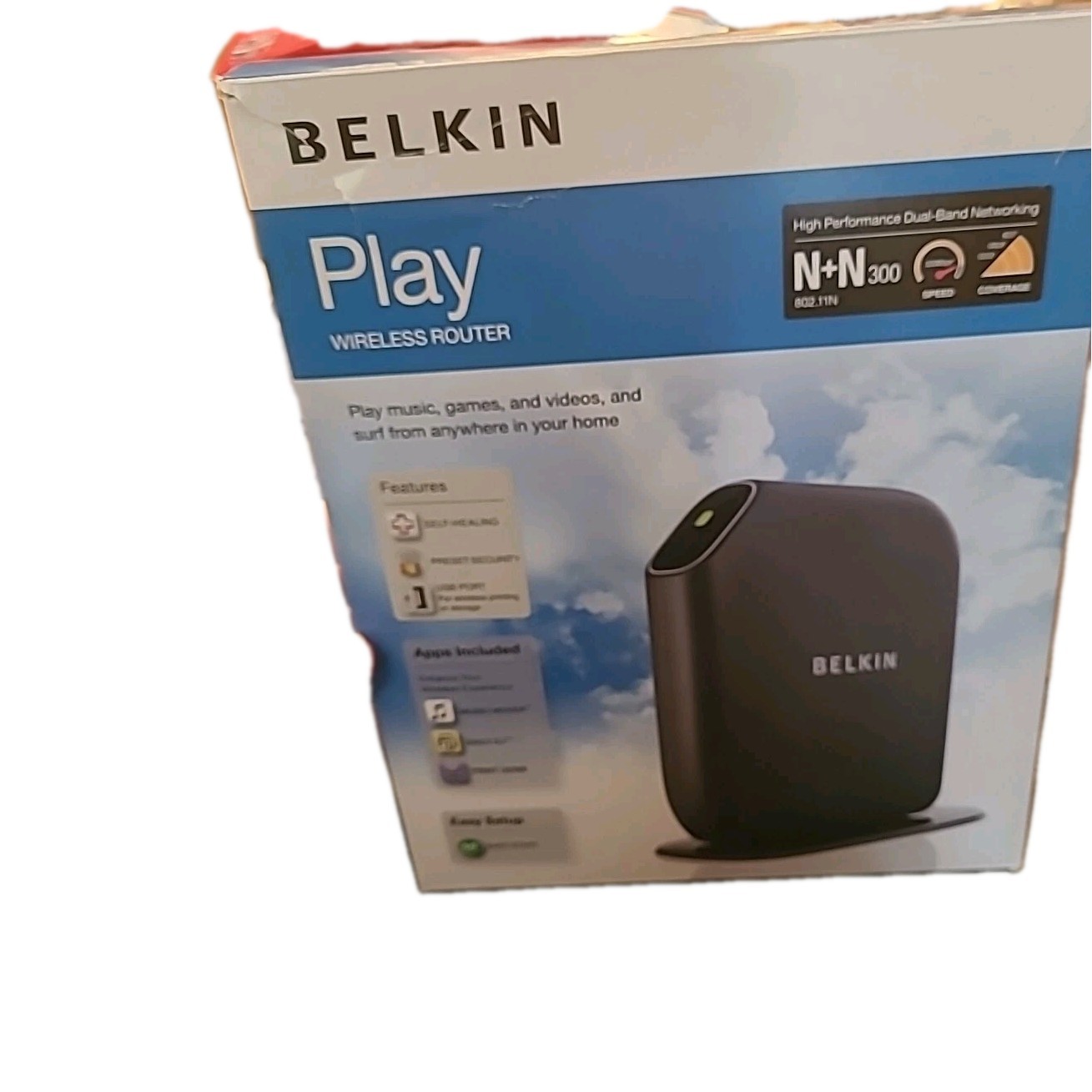 Belkin Play N300 300 Mbps 4-Port 10/100 Wireless N Router (F7D4302)