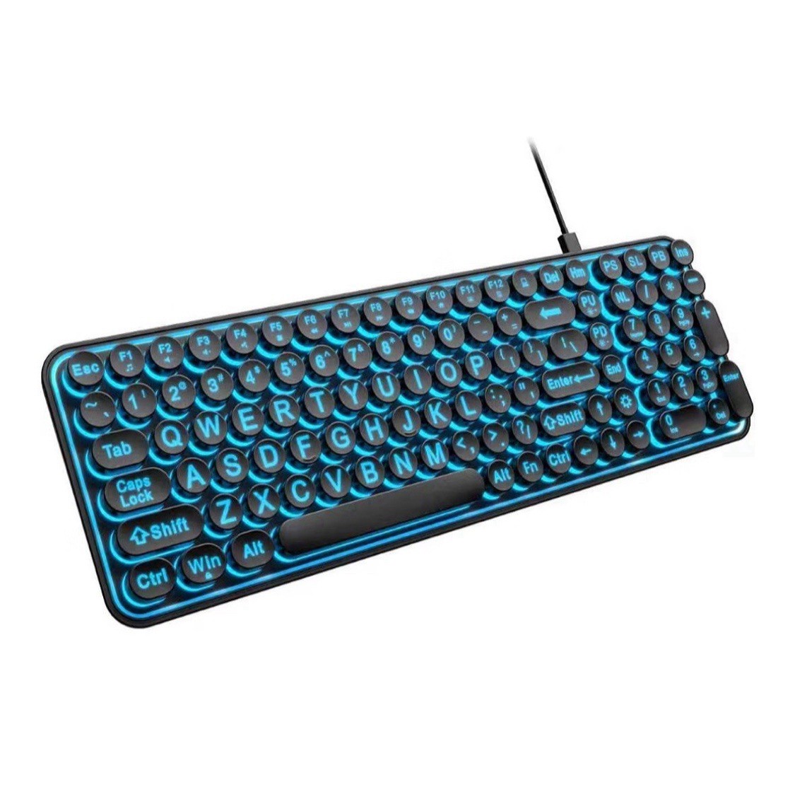 Retro Round Keycap Wired Keyboard