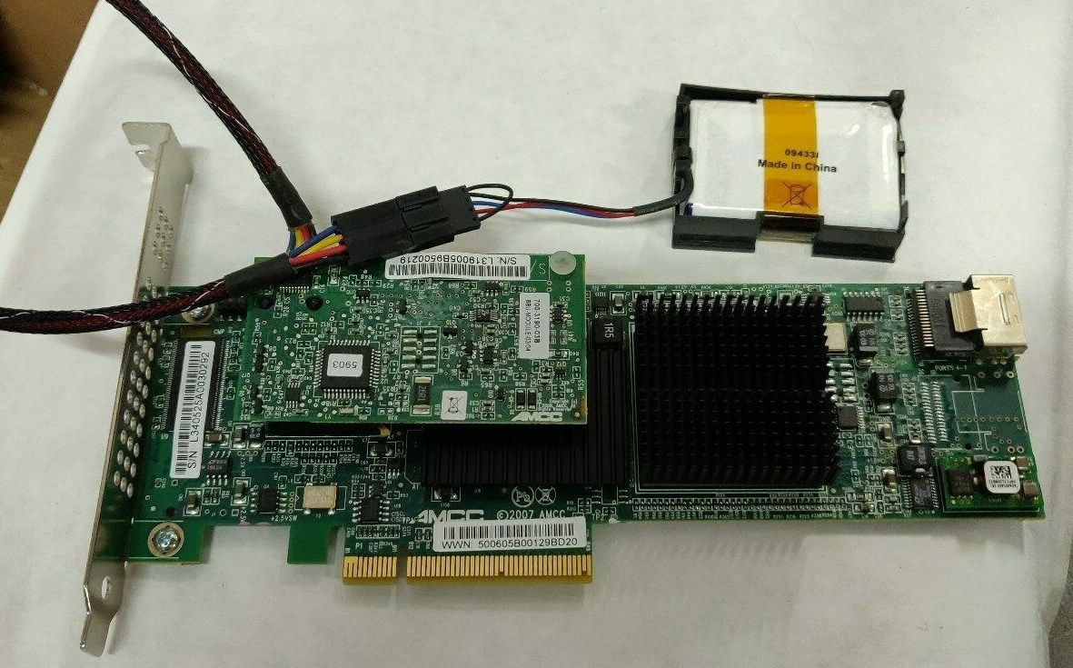 LSI 3ware 9690SA-4I8I SAS AMCC 9690SA Cont. w/700-3190-03B BBU Module & Battery