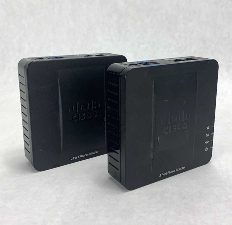 Cisco 2-Port Phone Adapter SPA112 VoIP - No DC Power Adapter - Lot of 2