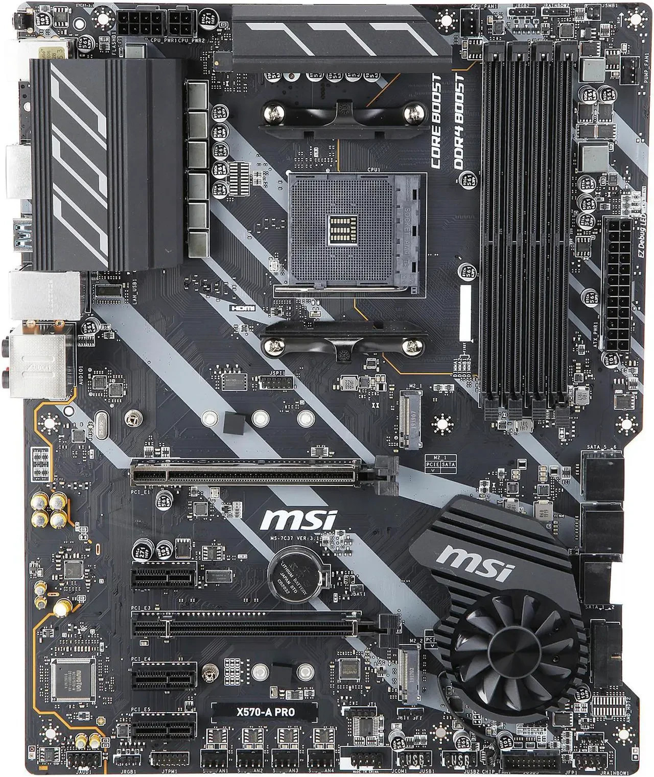 MSI X570-A PRO AM4 ATX Motherboard - PCIe 4.0, Dual M.2, USB 3.2